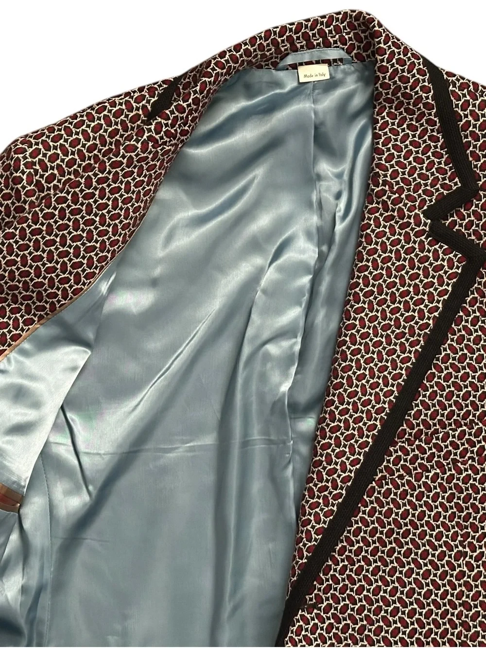 Gucci Men's Geometric Micro-Pattern Blazer with Contrast Piping READ